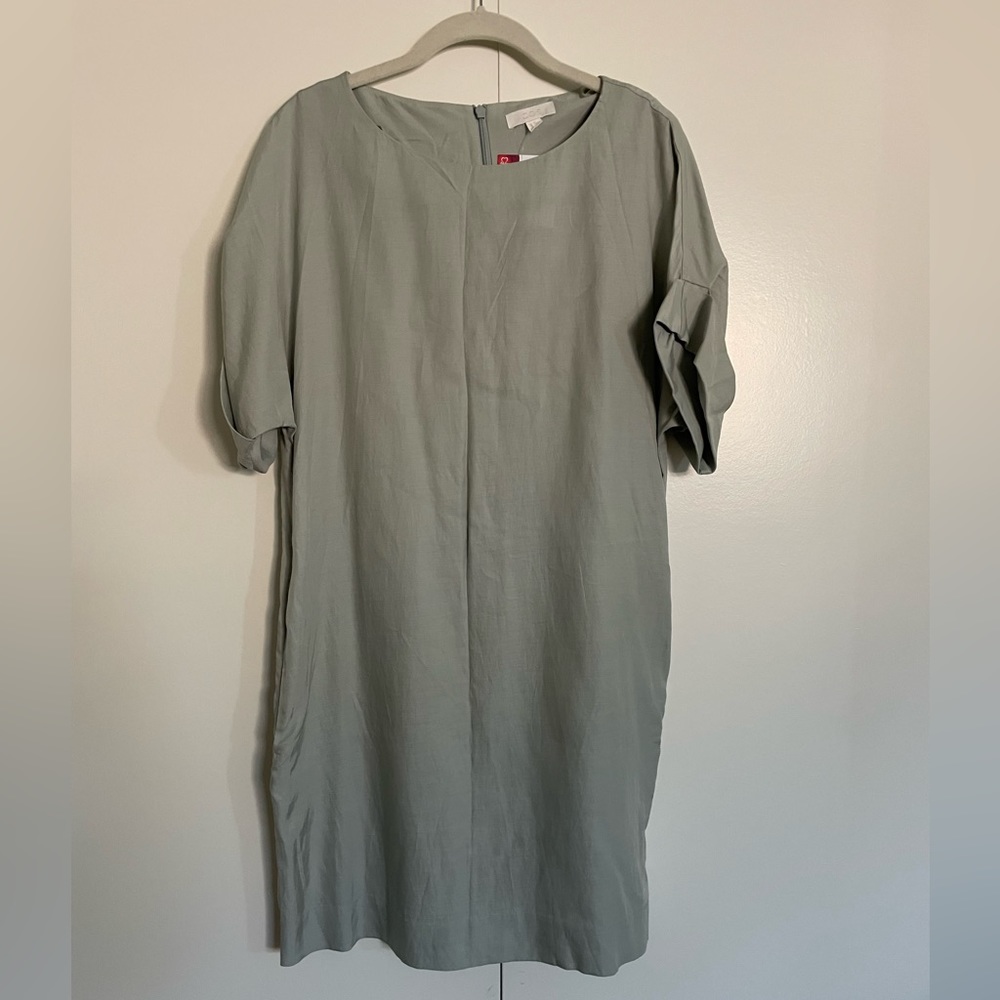 COS Rolled Sleeve Tunic Mint Green Dress Size 36